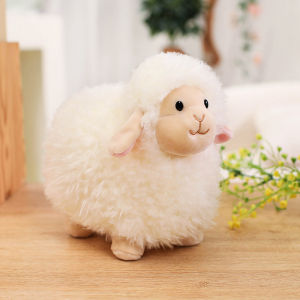 ZEEMIN Kawaii Furry Sweet White Sheep Lam Alpaca Plush Doll Soft Stuffed Fat Sheep Plushie Accompany Pillow Cute Gift For Kid Birthday