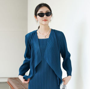 Miyake Women Pleated Jacket Leisure Long Sleeve #1060