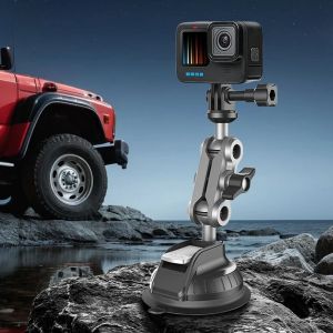 DOUBLEL Strong Adsorption Force Car Suction Cup Mount 360-Degree Rotatable Stable Fixing 360° Rotatable Mount Stable Recording Durable Sturdy Material Vehicle-Mounted Accessory Car Windshield