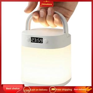 [Chinatera Malll] Touch Bedside Desk Lamp with Clock Portable Breastfeeding Night Lamp Rechargeable for Toddler Kids Adults Bedroom Living Room