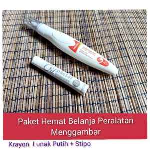 Krayon Putih Deli Oil Pastel Super Lunak Dan Stipo Correction Pen Greebel Peralatan Menggambar