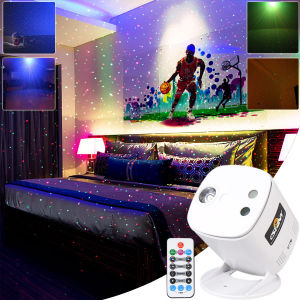 ESHINY B217 R & g Full Stars Projector Light Party Laser DJ Disco 3 Lens RGB LED Remote Bar Dance KTV Room Stage Lighting Effect Mini Lamp USB
