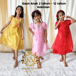 Dress Anak Perempuan 2 tahun sampai 10 tahun Import Kekinian 2022 Model Terbaru Warna Putih Baju Anak Cewek Princess Gaun Pesta Ulang Tahun 3 tahun Mewah Bahan Adem KA53