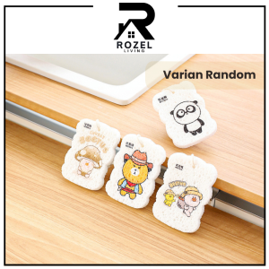 ROZEL Spons Busa Karakter Motif Cuci Piring Serbaguna Spon Cuci Piring Sponge Busa Ajaib