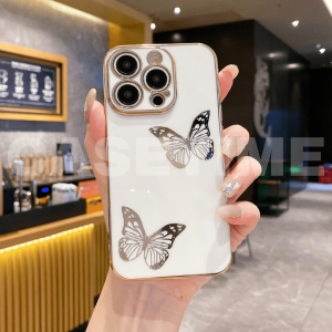 SAMSUNG A02 A02s A03 A03s A04 A04s A05 A05s A06 A20 A30 A12 A13 A14 A15 A23 A32 A51 A50 A30s A50s A52 A52s A71 A33 A34 A35 A53 A54 A55 4G 5G A71 electroplated butterfly phone case casing cover 手机壳