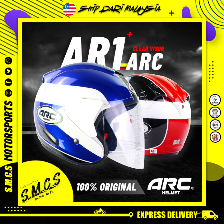 ARC RITZ AR1 HELMET SIRIM CERTIFIED (RED YELLOW BLUE) TOPI KELEDAR