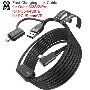 Cáp liên kết sạc nhanh AMVR 5m / 16ft cho Quest3 / 3S / 2 / Pro / Pico4 / Pico4Ultra / PC / SteamVR Cáp USB loại C 2026