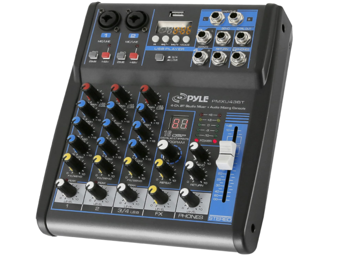 Pyle Professional Audio Mixer Sound Board Console System Interface