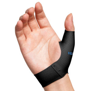 VELPEAU Elastic Thumb Support Brace Liner (Pack of 2) - Waterproof Soft Thumb Compression Sleeve Protector for Relieving Pain Arthritis Joint Pain Tendonitis Sprains Sports