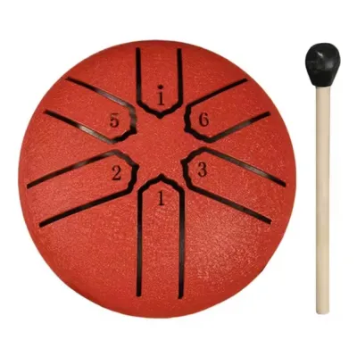 JEWELRG 6-Tone Steel Tongue Drum Set 3 Inch Multicolour Mini Hand Pan Drums Ethereal Drum Portable Meditation Rain Drum Camping