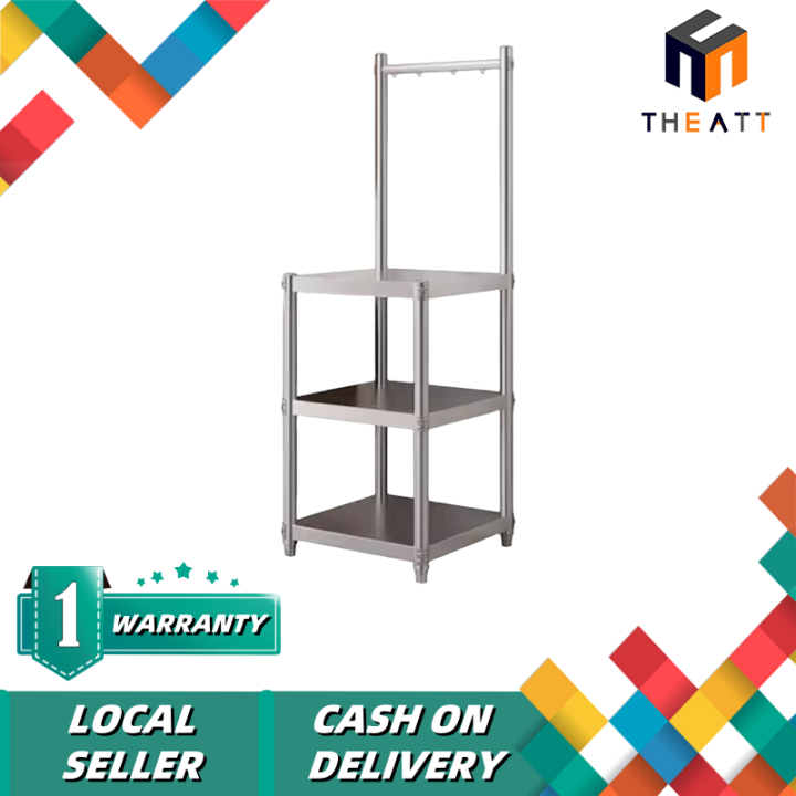 THEATT Kitchen Rack Cupboard Rack Microwave Oven Rack Stainless Steel ...