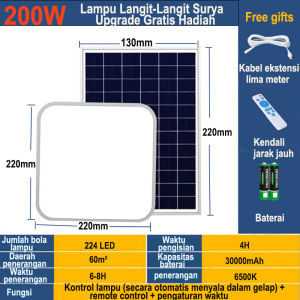 Lampu Plafon tenaga surya super terang 1500W 3 color 0 tagihan listrik pencahayaan 24 jam