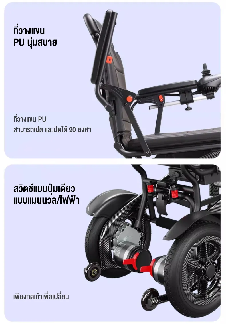 HIMIWAY รถเข็นไฟฟ้าอัจฉริยะอัตโนมัติเต็มรูปแบบผู้สูงอายุพิเศษคนหนุ่มสาวน้ำหนักเบาสกู๊ตเตอร์พับได้พกพาขนาดเล็กรีโมทคอนโทรลอัจฉริยะ