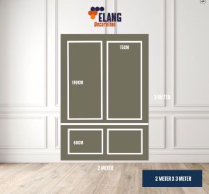 PAKET LENGKAP MOULDING KAYU UKURAN DINDING TINGGI 3 METER X LEBAR 2 METER
