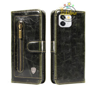 Case Oppo A3X Terbaru Extra Zip Premium Super Zipper Pocket Card and Money Full 360 Degree Mewah Flip Cover Auto Lock Case Kesing Kulit COD Bayar Di Tempat
