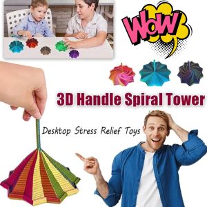 3d Printed Endless Spiral Carrot Tower Visual Illusion Fidget Spinner for Anxiety and Stress Relief Asmr Toy