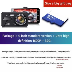 Cheapest Dash Cam Dual Lens Car DVR Camera HD 1080p IPS Front + Rear Night Vision with loop recording function