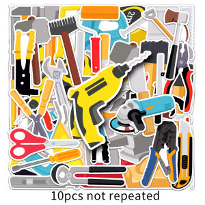 50 cái Saw Hammer kéo dụng cụ gia đình phim hoạt hình nhãn dán tranh vẽ tường PVC nhãn dán không thấm nước