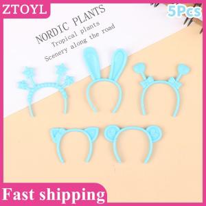 ZTOYL💝 5Pcs Dollhouse Miniature Headband Rabbit Cat Bear Ear Head Band Doll Mini Hairwear Hair Accessories for 30cm Doll