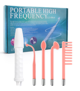 4 In 1 High Frequency Facial Wand Portable Electrotherapy Glass Tube Facial Electrode Therapy Wand Face Care Acne Spot Remover