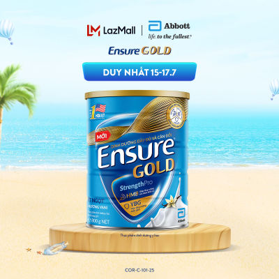 (CHỈ 15-17.7 GIÁ TỐT-MUA NGAY-SLCH) Lon sữa bột Ensure Gold hương vani ít ngọt 800g (New)