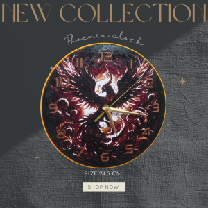 นาฬิกาศิลปะรูปนกฟีนิกซ์ สร้างสรรค์จากแรงบันดาลใจ ดูโดดเด่นและดึงดูดด้วยกราฟิกแบบเท่ห์ๆ แฟชั่นวินเทจแบบไม่ตกยุคเป็นอมตะ