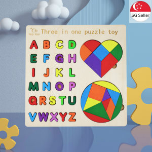 (SG Seller) 3 in 1 Wooden Puzzle Game Montessori Early Education Toy