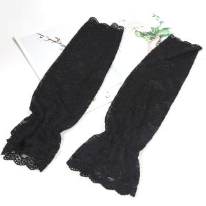 1Pair Lace Arm Sleeves Women Long Mesh Flower Arm Cover Sun Protection Fingerless Arm Cuffs Outdoor Driving Gloves