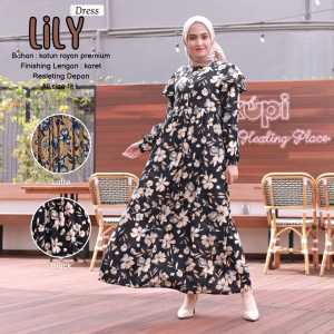 BISA COD - PROMO GAMIS LILY DRESS BAHAN KATUN RAYON PREMIUM - HOMEY DRESS RAYON - HOME DRESS KATUN RAYON