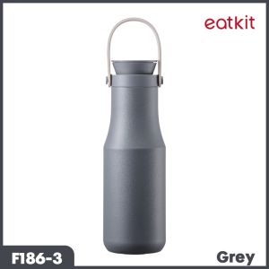 Eatkit Tumbler Stainless Steel 470ml Thermos Vakum Handle Silikon Botol Minum Tahan Panas & Dingin