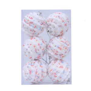 Holiday Foam Ball Decorations 6cm Colorful Spots Sphere Easy Hanging Christmas Tree Ornaments Indoor Outdoor Event