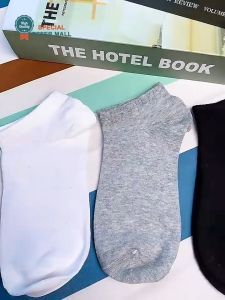【Special Offer】Men Boat Socks 5 Pack Short Socks Low Cut Cotton Breathable Anti Odor Quick Dry for Summer Daily Wear Non Slip Heel Gripper No Slipping for Casual Shoes Sneakers Driving Sports Black White