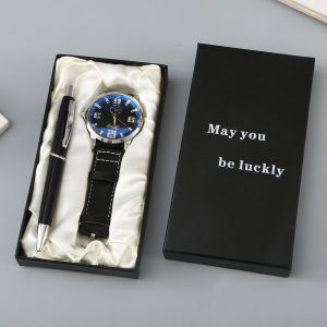 Bộ Quà Tặng hàng năm cho nam giới đồng hồ thạch anh với vành đai ví da Ngày của Cha giáo viên ngày giáng sinh Valentine hiện tại