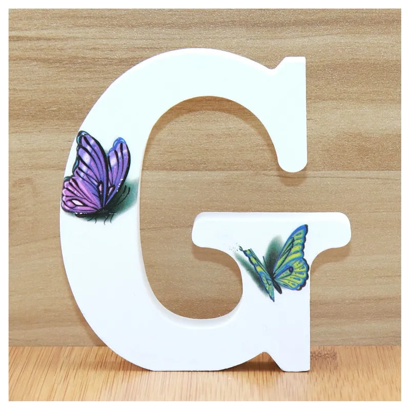 10cm 3D Butterfly Purple Wooden Letters Letras Decorativas Grandes Home  Decor Wedding Decoration DIY Design Hand Made Art Crafts