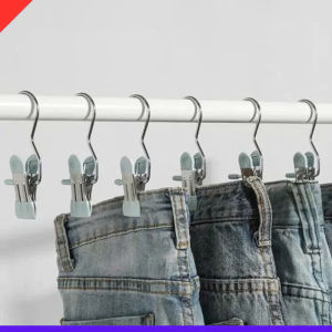 Móc Kèm Kẹp Treo Quần Áo Mũ Nón Tất Vớ Bằng Thép Không Rỉ - Móc Kẹp Đơn Treo Quần Áo Mũ Nón Tất Vớ