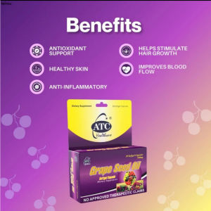 ATC Grape Seed oil Capsules 30s Whitening Antioxidant Anti-sugar Skin Health Beauty Sunscreen