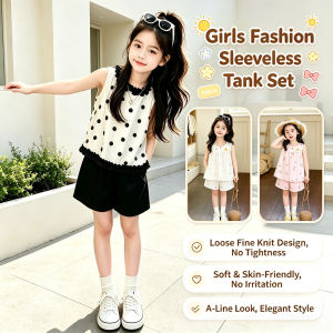 【local Stock】Summer Fashion Set For Girls With Hanging Neck And Wide Leg Pants Loose Fit Soft And Lightweight Suitable For Outdoor Activities In Summer