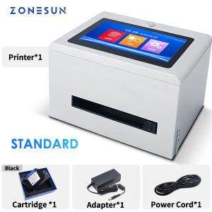 ZONESUN Tabletop Inkjet Printer ZS-TIP127 Portable 12.7mm QR Barcode Batch Expiry Date Serial Number Logo Digital Touch Screen
