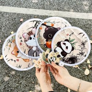 BVRZO 4Pcs ขนาดเล็ก ร่มพับสะท้อนแสงรูปสัตว์ ใช้ซ้ำได้ ตกแต่ง แฟนแพนด้าสะท้อนแสง สร้างสรรค์ การ์ตูน แฟนเท่ สำหรับฤดูร้อน