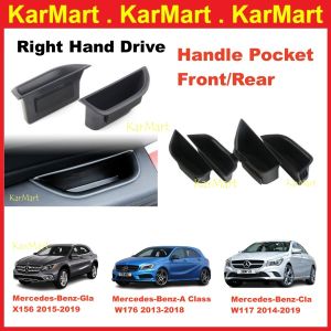 Mercedes Benz W176 W117 X156 A Class GLA CLA 2013 - 2018 RHD Door Handle Pocket Storage Tray Storage Box Phone Car Benz Side Door Handle Pocket Armrest Storage Box Phone Glove Container Car accessories F-CM208 R-CM096