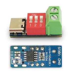 Papan Ujian ชาร์จเร็ว5-20V USB ปรับได้ Type C 100W โมดูลโปรแกรมเครื่องทดสอบแหล่งจ่ายไฟ5ชิ้น