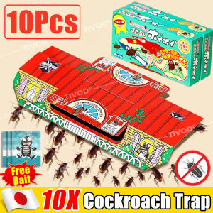10Pcs Cockroach Killer Roach Traps Roach Bait Roach Motel Cockroach Repeller Insecticides Pesticides for Roach Ants Spiders Bugs Beetles Crickets Non-Toxic designed to be Pet and Child Safe