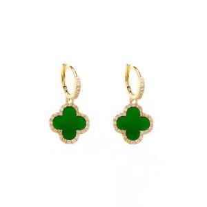 Maidu Jewelry Wholesale Fashion Classic Clover Gold Earrings New Diamond Ear Ring High-grade Women Jewelry Pendant Earrings