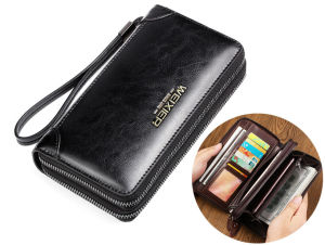 Leather Men Wallets Leather Men bags clutch bags long wallet PU wallets Business Men Wallet Purse Waterproof Mens handbags Mens clutch bag holder bag card bag coin pocket zipper men Purse for Phone