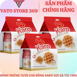 Bánh trứng tươi chà bông KARO sợi gà túi 156g (thùng/gói)