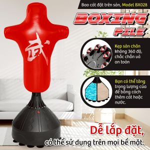 (BG) Trụ đấm Boxing BG028 Màu Đỏ Bao Cát Đấm Bốc Võ Thuật Trụ Hơi Đấm Bốc Phản Xạ Bao Cát Người Lớn Trẻ Em Dụng Cụ Tập Gym Tại Nhà Bao Cát Võ Thuật