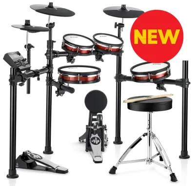 Donner DED 200 MAX Electronic Drum Set 5 Drum 3 Cymbal with Headphone and Drum Throne