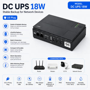Expose 12400mAh UPS Power Supply for wifi Router modem powerbank backup for Security Camera CCTV battery DC power