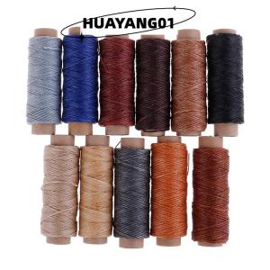 HUAYANG01 [HOT FASHION] 50เมตร ม้วนหนังด้ายขี้ผึ้งแบบแบน150D งานฝีมือเย็บมือ