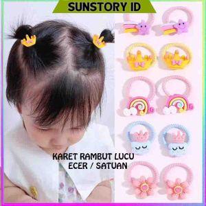 COD - IKAT RAMBUT ANAK KOREA ICON KARAKTER LUCU IMPORT / IKAT RAMBUT KARAKTER / KARET IKAT RAMBUT